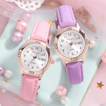 Middle school student watch female junior high school girl Han version of short luminous waterproof anti-wrestling pointer girl elementary school student