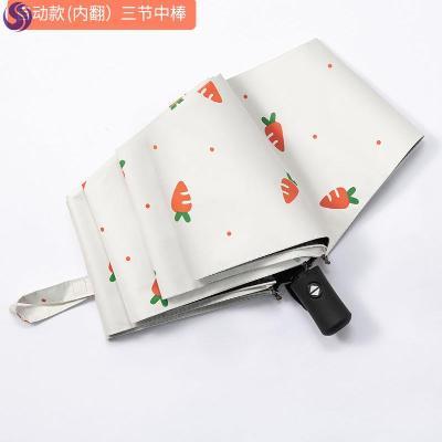 Umbrella wind-resistant automatic umbrella does not leak rain barometer rain dual-use thickened household line student parasol female small fresh full