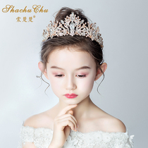 Childrens Crown Headwear Princess Girl Crown Crystal Children Pink Birthday Korean Hairband Show Ornaments