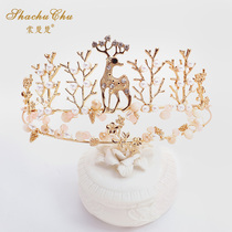 Crown headdress Children Princess Little Girl Crown Golden Hairband Show Birthday Cake Gift Show Hair Decoration