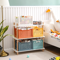 Plastic folding containing box Home can be superimposed with snacks Snack Toy Book Finishing Box Dorm Room Large storage box