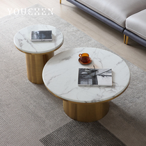 Italian Light and Luxury Tea A few Living Room Small House Modern Concise Round Marble Creative New Small Tea Table in 2021