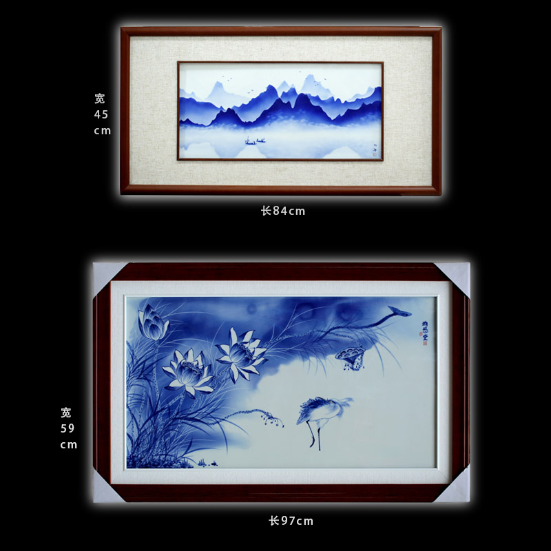 Jingdezhen porcelain plate painting objects are hall of modern household adornment picture sitting room background wall to hang a picture to study porcelain plate painting