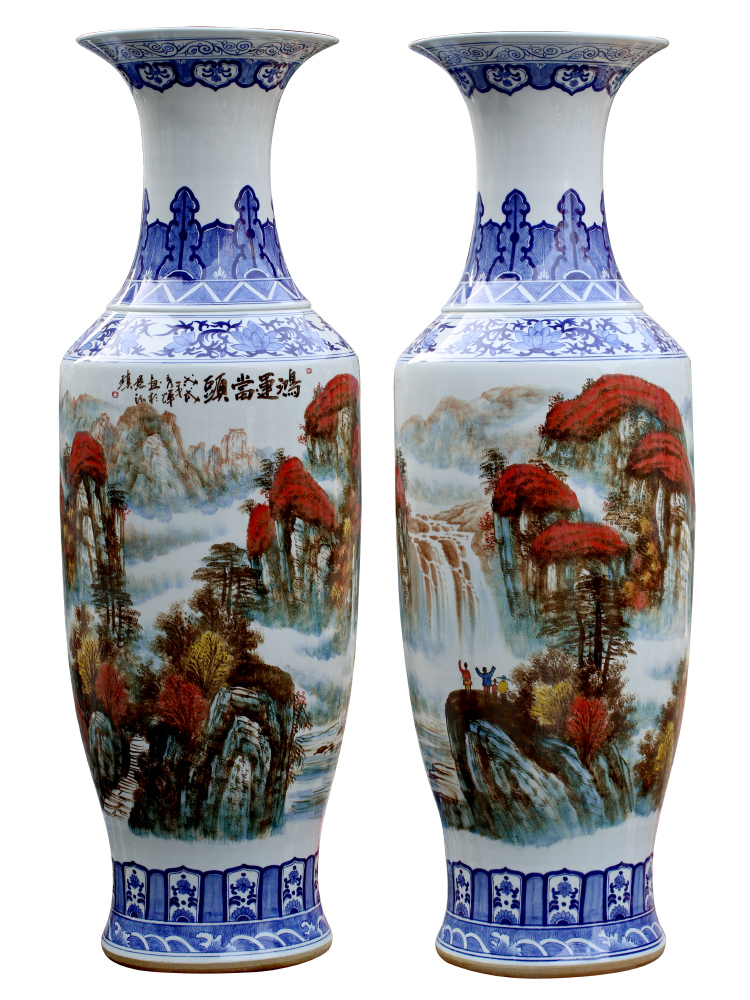 Jingdezhen study of large vase furnishing articles, the sitting room porch flower arranging large hotel gift porcelain decoration