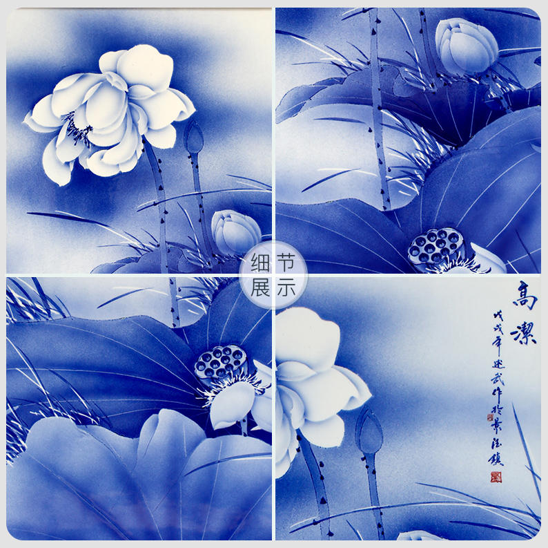 Ceramic plate painting murals sofa background wall of the sitting room adornment I and contracted vertical version of porch corridor lotus hang a picture