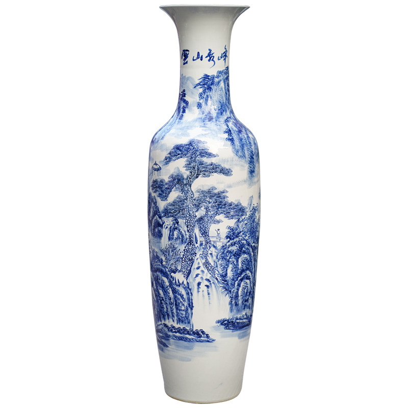 Jingdezhen blue and white porcelain hand - made yunshan xiufeng ceramics of large vases, furnishing articles sitting room TV ark, adornment