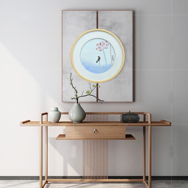 Jingdezhen square porcelain plate painting adornment to live and work in peace and contentment sofa setting wall hangs a picture study office ceramic painting
