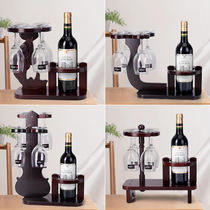 Wine rack decoration Nordic creative modern minimalist solid wood shelf home living room hanging cup rack upside down wall hanging