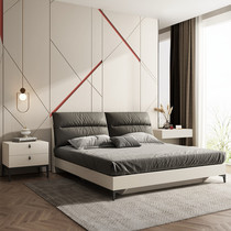 Nordic modern simple Board double bed small apartment pneumatic high Box Storage Bed 1 5 m multifunctional soft bag bed