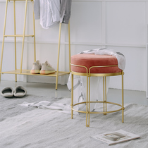 Nordic light luxury cloakroom small round stool fitting room small stool clothing store sofa stool change shoe stool rest stool