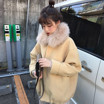 womens short woolen coat 2022 new autumn winter Hepburn style small fur woolen coat trendy