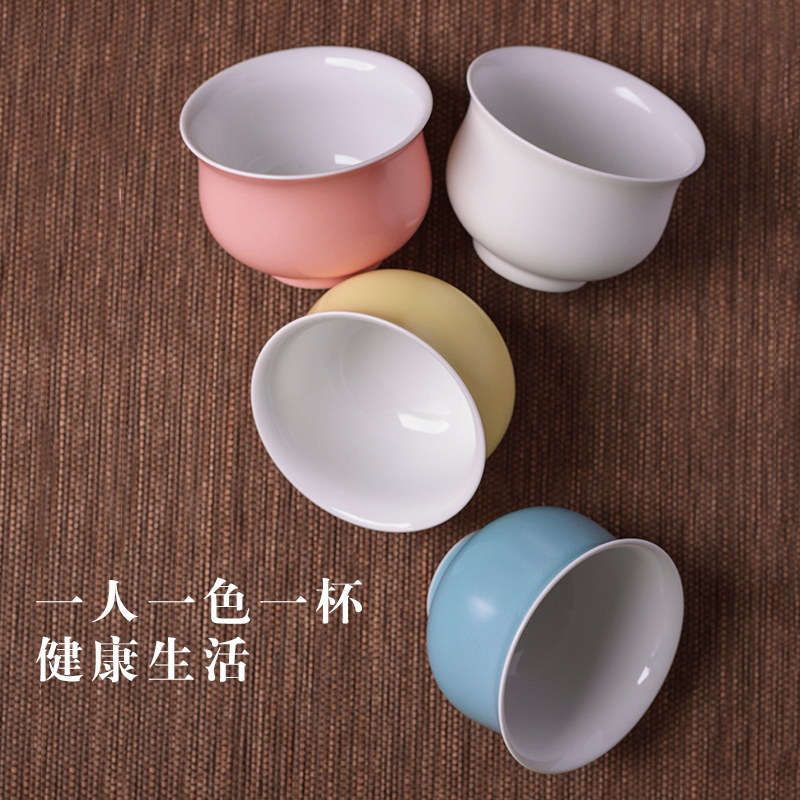 Bright product large single jingdezhen ceramic cups kung fu tea set checking retro white porcelain master cup tea cup