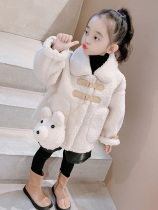 Korean childrens clothing 1-3 years old girl wool cotton clothes winter clothes New 2 female baby one velvet thick coat foreign gas