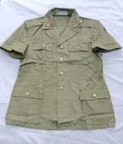 Inventory 87 shirt 87 polyester hemp cadre short sleeve shirt military green shirt vintage shirt nostalgic collection