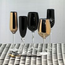 Decoration High Foot Cups Furnishing Colorful Eurostyle Creative Champagne Big Round Belly Golden Glass Red Wine Cups Home Big