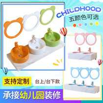 Kindergarten Children Cartoon Ceramic Washbasin Rock Board Marble Countertops the pelvic floor basin supports customisation