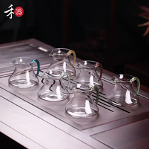 Taiwan Heji fair cup Fortune Mouse glass handmade male cup Transparent heat-resistant tea sea Kung Fu tea tea splitter Small