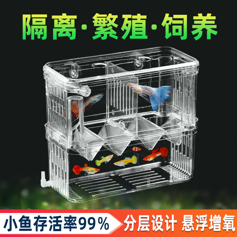 Fish tank isolation box Peacock fish propagation box theorizer hatchbox small fish fry acrylic suspended cub mother fish-Taobao