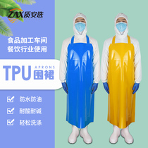 TPU apron wear resistant and oil-resistant acid-resistant alkali apron food workshop seafood meat catering dedicated