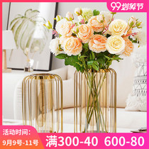 Nordic living room Flower Arrangement Vase ornaments TV cabinet porch dining table modern American light luxury Net red dried flower decorations