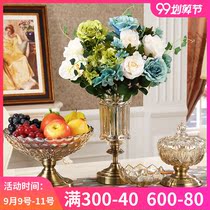 European home decorations ornaments glass fruit plate set modern living room coffee table fruit plate soft decoration decoration