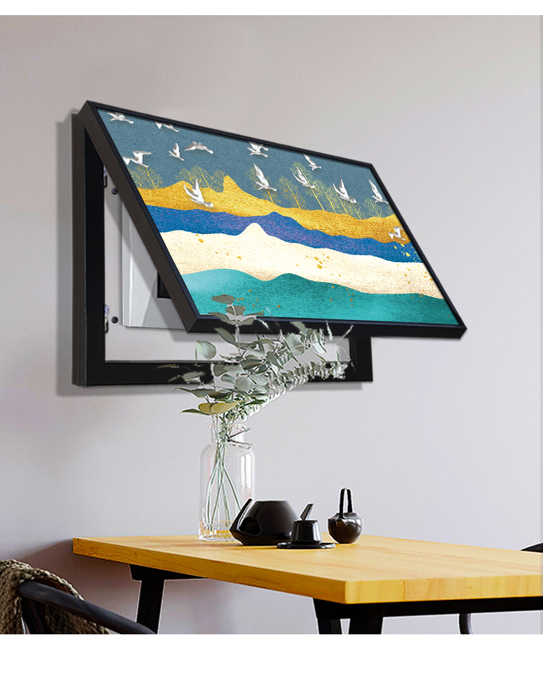 电表箱装饰画轻奢大气弱电闸电源盒挂画新中式配电箱遮挡箱免打孔