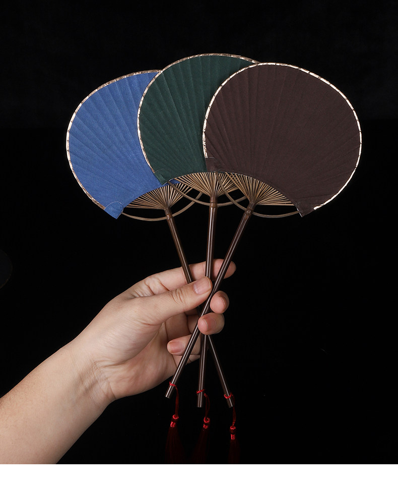 小团扇空白扇子手绘diy宣纸扇面书法扇国画绘画古风迷你长柄纸扇