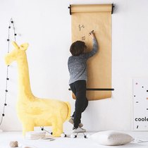 Childrens graffiti easel paper Wall painting board Hand-painted kraft paper Wall hanging easel scroll message board Studio home study meter box Decorative painting with coffee shop price list Message board paper