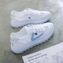 2022 New Little White Shoes Women 100 Hitch Spring Summer Season Women Shoes Net Face Breathable Mesh Shoes Casual Flat Bottom Shoes Board Shoes