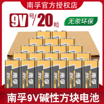 Nanfu 9v alkaline batteries non-rechargeable 6LR61 6F 220000 table block stacked smoke alarm