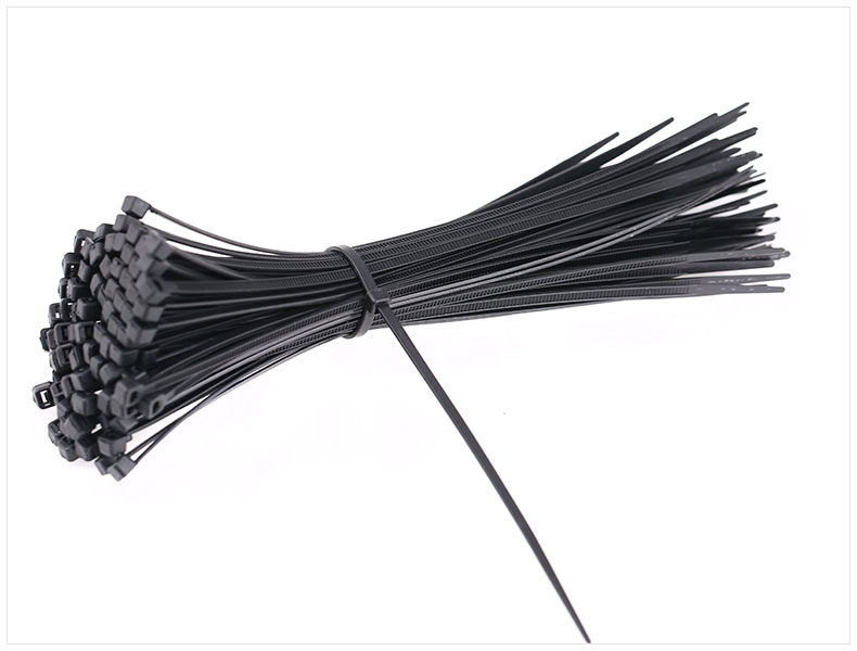 4*250mm黑白色扎带尼龙固定座卡扣标签线束收紧自锁扣捆扎带250条