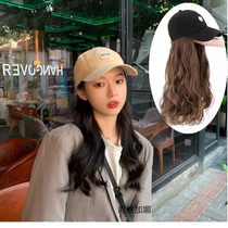 Wig hat Duck Tongue Cap Integrated Woman Long Curly Hair Stylish Baseball Cap Korean Version Net Red Summer Shade 100 lap cap