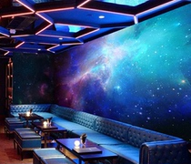Custom 3D bamboo wood fiberboard Universe starry sky KTV bar theme box background wall Hotel hotel wall panel