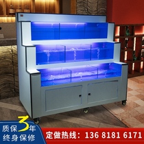 Mobile seafood pond refrigeration integrated machine cycle selling fish special small two-layer supermarket seafood fish tank Commercial Hotel