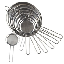 Stainless steel ultra-fine handheld flour screen screen baking powder home cake silica gel anti-burn oil insulating sugar screen sieves