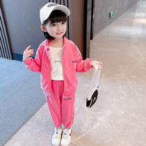 South Korean girls spring autumn season dress 2022 new children long sleeve suit womens baby Korean version trendy sports two sets
