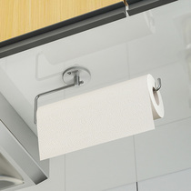 Kitchen tissue rack Wall wall-mounted non-hole lazy rag rack kitchen paper cling film hanger roll paper holder storage rack