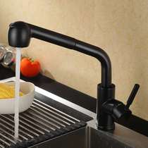 Moss household kitchen faucet hot and cold wash basin 304 stainless steel single cold rotatable pull sink all copper