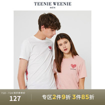 TeenieWeenie bear mens summer Korean version of casual fashion lovers heart-shaped short-sleeved T-shirt tide