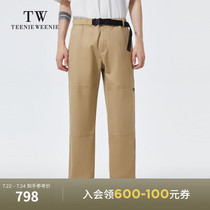 TeenieWeenie bear mens clothing 2021 autumn new belt loose straight tube tooling casual pants tide