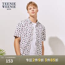 TeenieWeenie Bear mens summer fashion Korean version casual printing short-sleeved shirt Xinjiang cotton