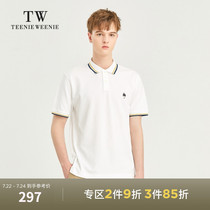 TeenieWeenie bear mens clothing 2021 summer new striped lapel short-sleeved T-shirt embroidered Polo shirt