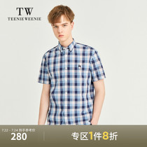 TeenieWeenie bear mens clothing 2021 summer new mens shirt casual short-sleeved plaid shirt tide