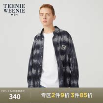 TeenieWeenie bear mens simple casual check lapel couple shirt 2021 spring new trend