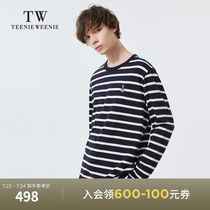 TeenieWeenie bear mens clothing 2021 autumn new long-sleeved round neck striped T-shirt Korean version loose tide