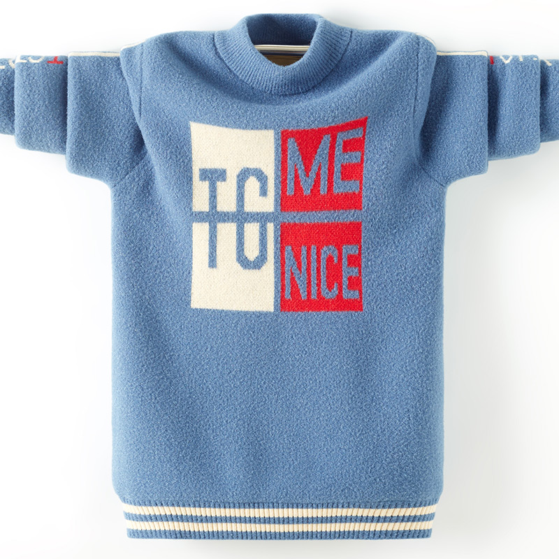 Baby sweater in spring and autumn Children's ocean tides thickened with velvety Korean version of autumn and winter style boy covered with undershirt