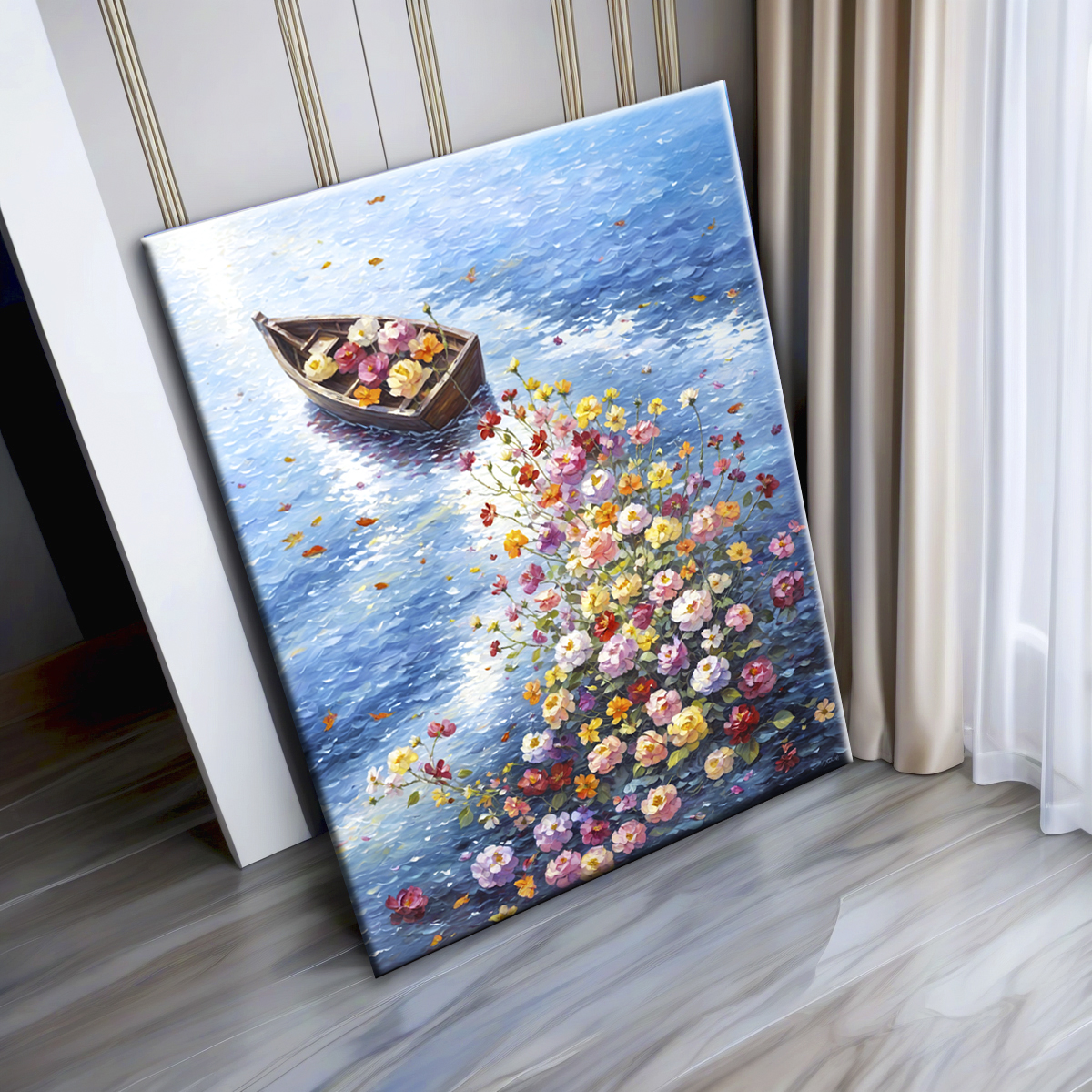success  成功 （油彩画） 帆船花开数字油画打发时间一路生花手工填充丙烯画油彩画卡通治愈