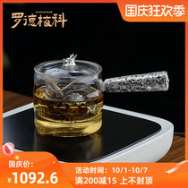 Rodmerco high temperature resistant glass boiling teapot with silver side bubble teapot office home Tea stove kettle set