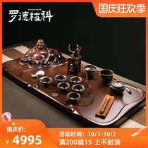 Rod Mico tea tray whole piece of solid wood Tea home three-dimensional carving simple drainage tea table kung fu tea set support