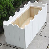White vegetables meat anti-corrosion outdoor courtyard outdoor flower trough vegetable planting balcony flower pot solid wood flower box customized